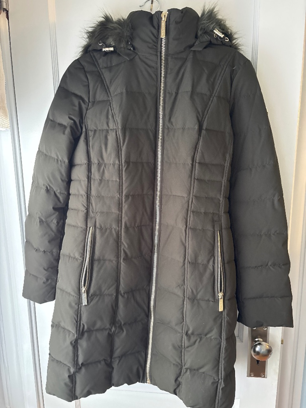 Michael Michael Kors Dark Brown Hooded Puffer Jacket, Sz XS, EUC